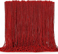 144PCS Bead Necklace, Red Christmas Bead Stuff Party Favors, 33" Necklaces Festival Parade Throw Accessories for Wedding Birthday Valentines Mardi Gras Christmas Celebrations Decorations