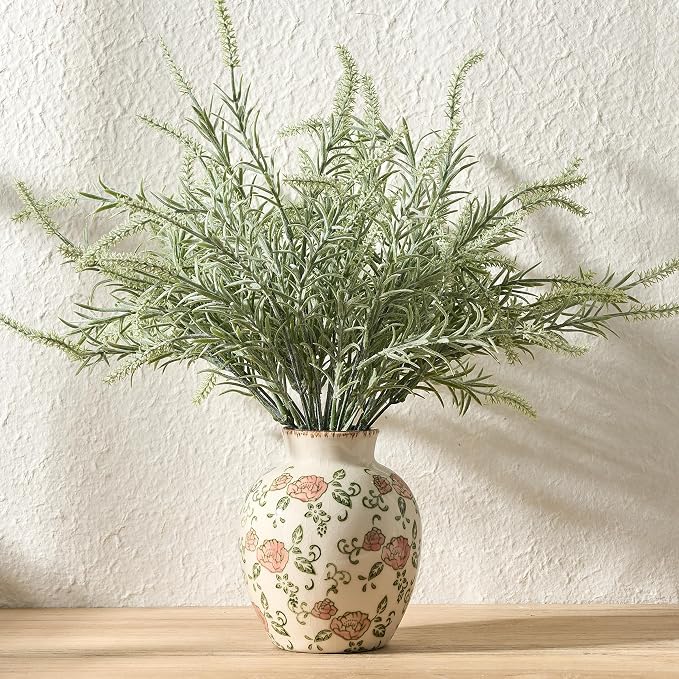 SIDUCAL Ceramic Vintage Vase, 5.83 Inch Retro Ice Cracked Chinoiserie Floral - Image 2