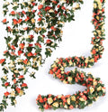8Pcs x 8.2FT Artificial Flower Garland Rose Vine Decor, Champagne Flower | by PONKING