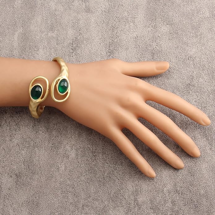 Gold Cuff Bracelet for Women Silver Beaded Bracelets Open Bangle Stackable Stretch Bead Bracelet Boho Jewelry Gifts for Wife Couple