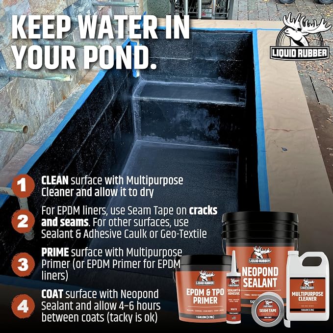 Liquid Rubber NeoPond Waterproof Pond Sealant, Fish/Plant Safe, 1 Gallon | - Image 5