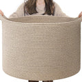 INDRESSME XXXLarge Woven Wicker Blanket Basket Living Room, 90L | 21.7" x 13.8" by INDRESSME