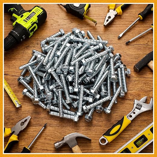 Hicarer 100 Pack 1/2 x 3 Inch Concrete Screws Galvanized - Image 7