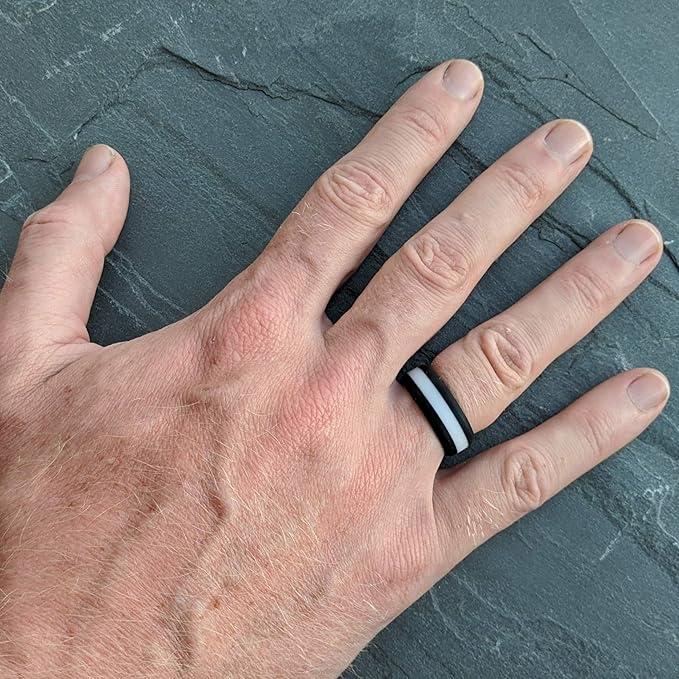 Knot Theory Striped Silicone Ring for Men and Women – Black, Grey, Red, Blue, Orange, Yellow, Purple