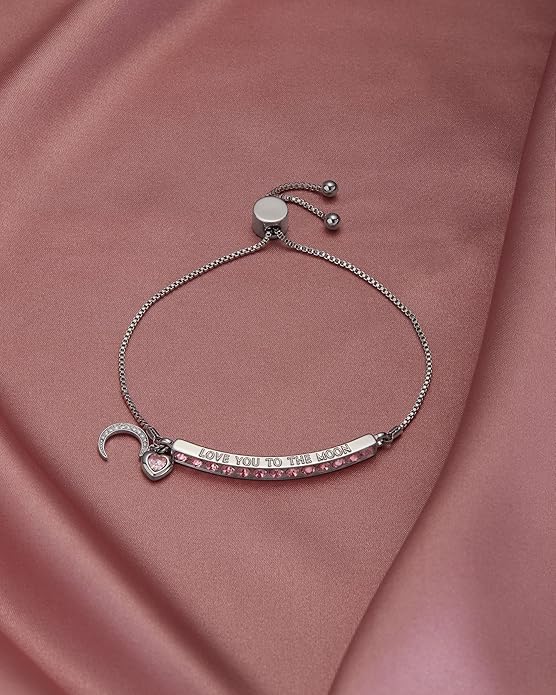 INSPIRED VOICES Sterling Silver Plated Charm Bracelets for Women - Easy Adjustable Bracelets