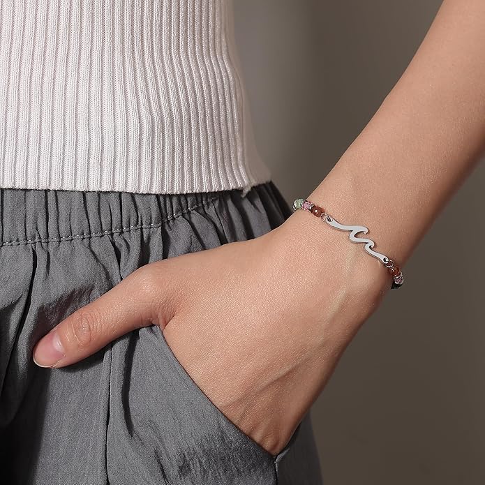 TONY & SANDY Friend Gifts for Women, Unique Valentine's Day Gifts for Her, Sister Gifts from Sister, Wave Bracelet, Christmas Birthday Gifts for Women, Bestie Friendship Bracelets