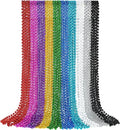 YAXINRUI 30 PCS Mardi Gras Beads, Party Beads Necklaces for Mardi Gras, Christmas, St. Patrick's Day, Party Favors, Metallic Colorful Throw Beads Accessories in 10 Colors