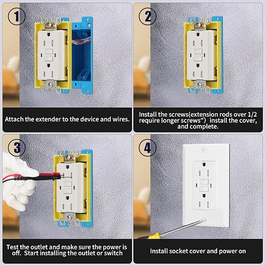 12PCS 1/4 Inch Single Gang Outlet Box Extender - Image 4