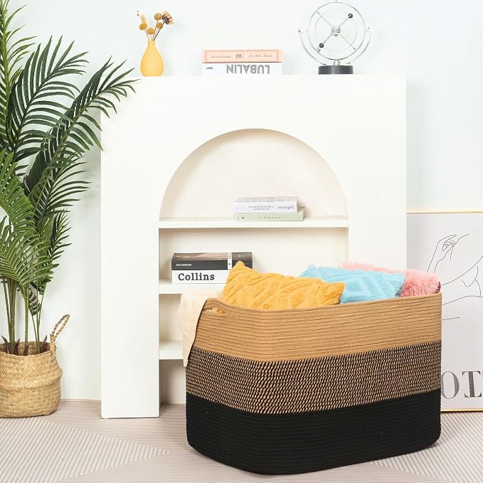 112L Extra Large Blanket Basket Holder Living Room, Pool Towels, Dog Toy - Image 6