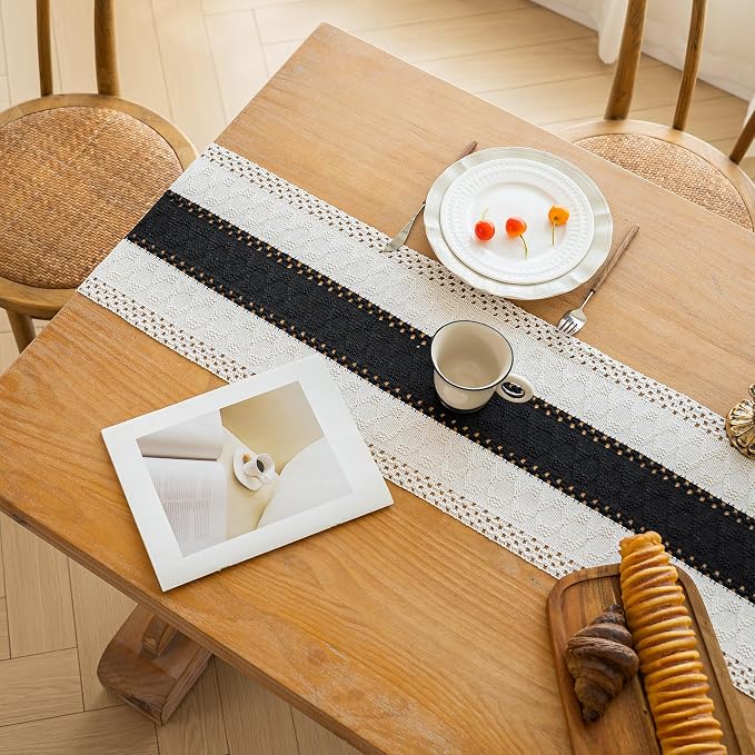 Farmhouse Table Runner for Home Decor 12x60 Black Fall Home Decor | 60Inches - Image 7