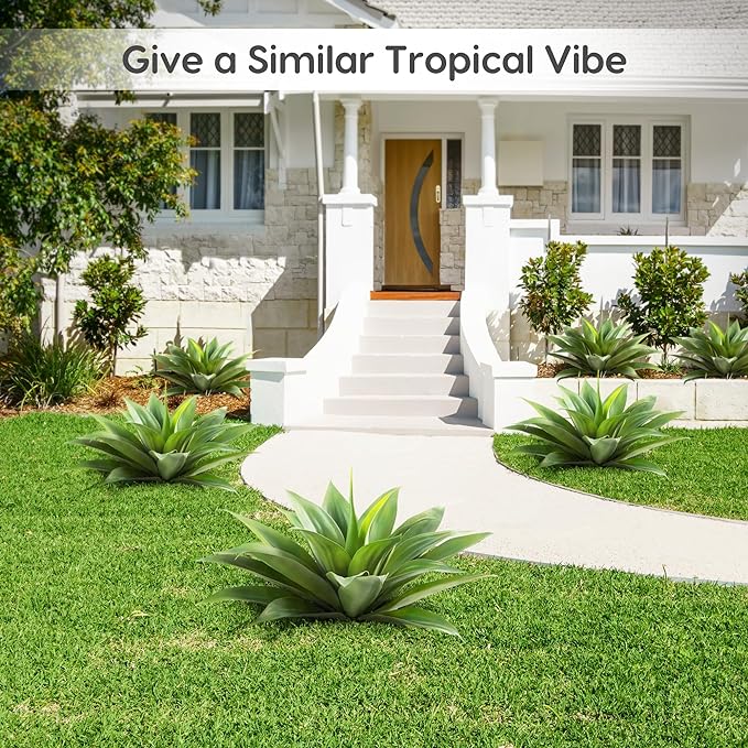 Velener 28 Inch Artificial Agave Plants Outdoor Set, Large Fake Plants Indoor - Image 3