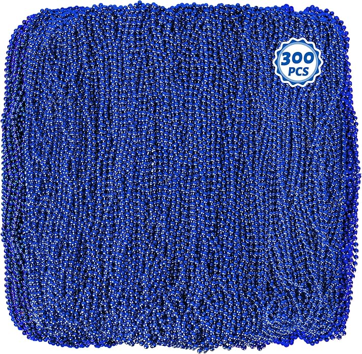 300PCS Mardi Gras Beads Bulk, Mardi Gras Beads Necklace, Parade Throw Accessories Set Decorations Party Supplies