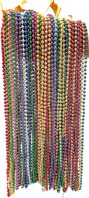 Festive Metallic Beaded Necklaces