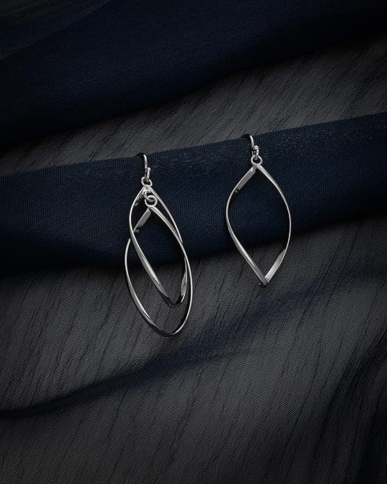 MILLA Teardrop Earrings - Designer Silver Statement Earrings or Gold Dangle Earrings for Women Trendy Upscale Dangly Earrings