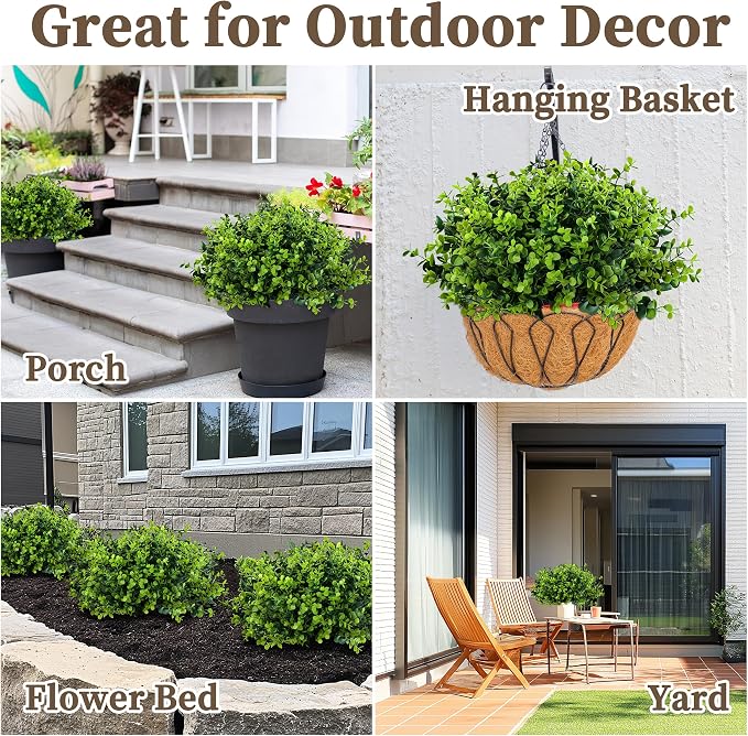 ColoPlay 20 Bundles Artificial Greenery Boxwood Plants, Fake Outdoor Plants | - Image 6