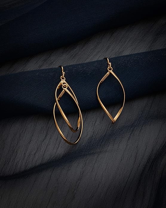 MILLA Teardrop Earrings - Designer Silver Statement Earrings or Gold Dangle Earrings for Women Trendy Upscale Dangly Earrings