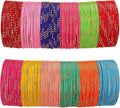 Touchstone indian bangles bracelets for women colorful churiyan set return gifts jewelry chudiya bulk pack bollywood metal bangle sets 12 textured vintage colors. Set of 144