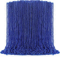 100PCS Mardi Gras Beads Necklace, Blue Bead Necklaces Stuff Bulk, 33" Christmas Necklace Party Supplies, Festival Parade Throw Accessories for Wedding Birthday Pirate Theme Party Decor