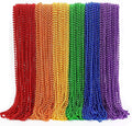 Pride Beads Stuff, LGBTQ Necklace Accessories,100PCS 6 Kinds of LGBTQ Metallic Beads Necklaces Bulk, Gay Lesbian Pride Necklace, Costumes Decor for Pride Month Parade Throws Party Favors