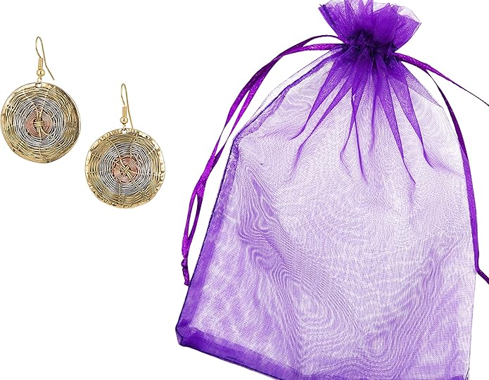 SPUNKYsoul Handmade 3 Toned Basket Weave Earrings | SPUNKYsoul Collection