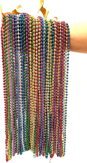 Festive Metallic Beaded Necklaces