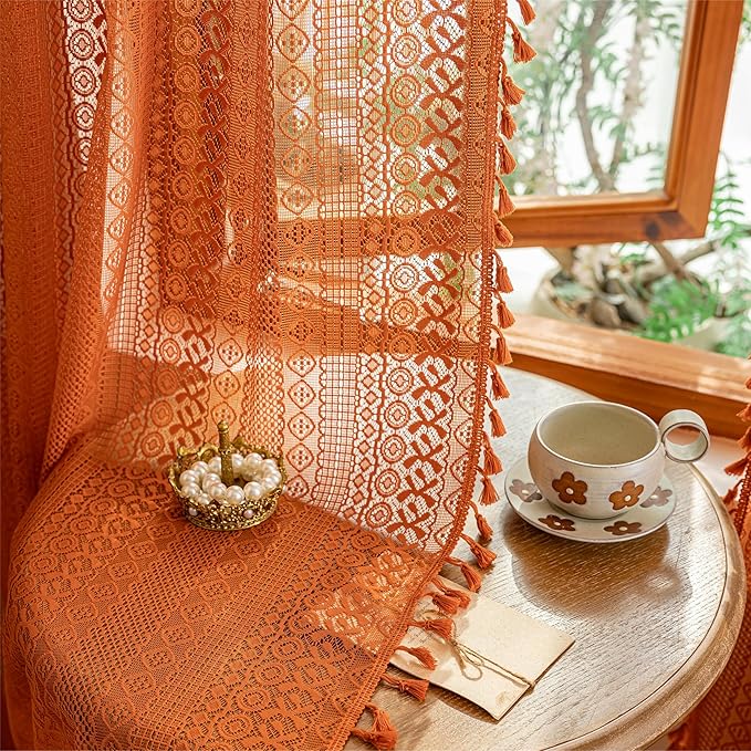 Sutuo Home Boho Lace Curtains 2 Panels - Image 8