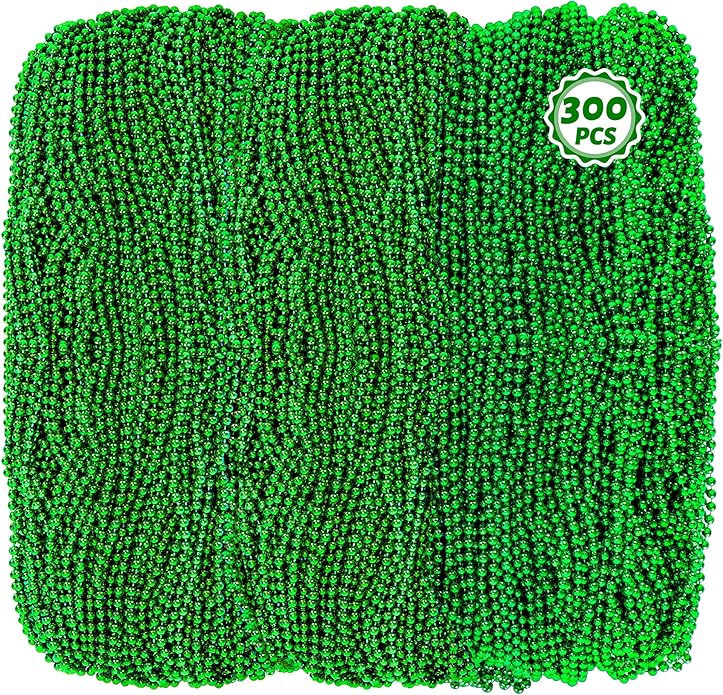 300PCS Mardi Gras Beads Bulk, Mardi Gras Beads Necklace, Parade Throw Accessories Set Decorations Party Supplies
