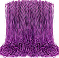100PCS Mardi Gras Beads, Mardi Gras Beads Party Favors, Purple 33" Bead Toy Necklaces Costume Bulk, Festival Parade Throw Accessories for Halloween Mardi Gras Wedding Birthday Celebrations Decor