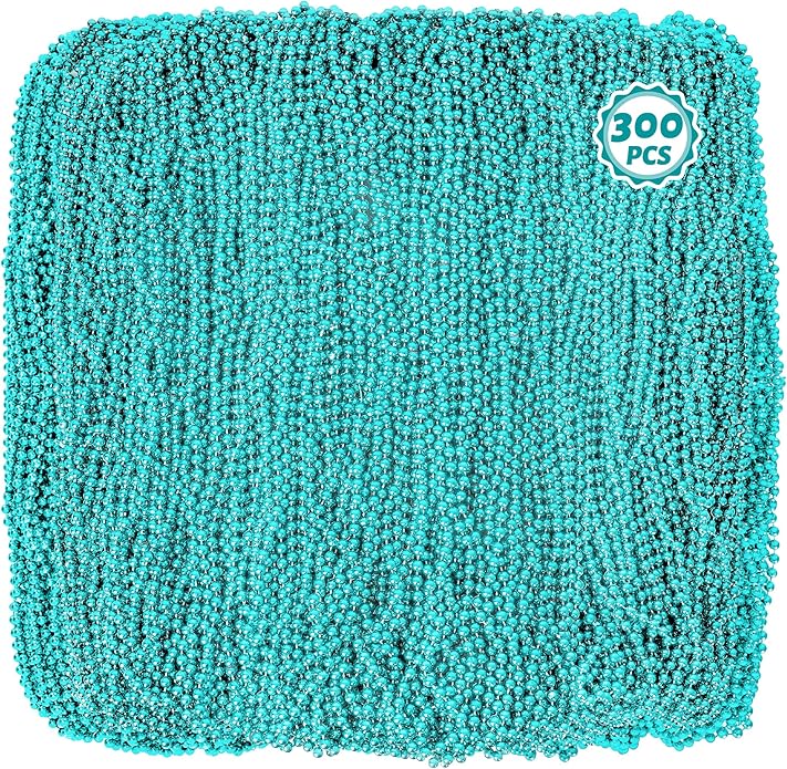 300PCS Mardi Gras Beads Bulk, Mardi Gras Beads Necklace, Parade Throw Accessories Set Decorations Party Supplies