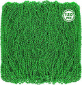 Mardi Gras Beads, 120 PCS Mardi Gras Accessories, 33 IN Green Bead Necklaces, St Patricks Day Parade Throws Bulk Party Beads Favors for Christmas Carnival Pirate Decorations